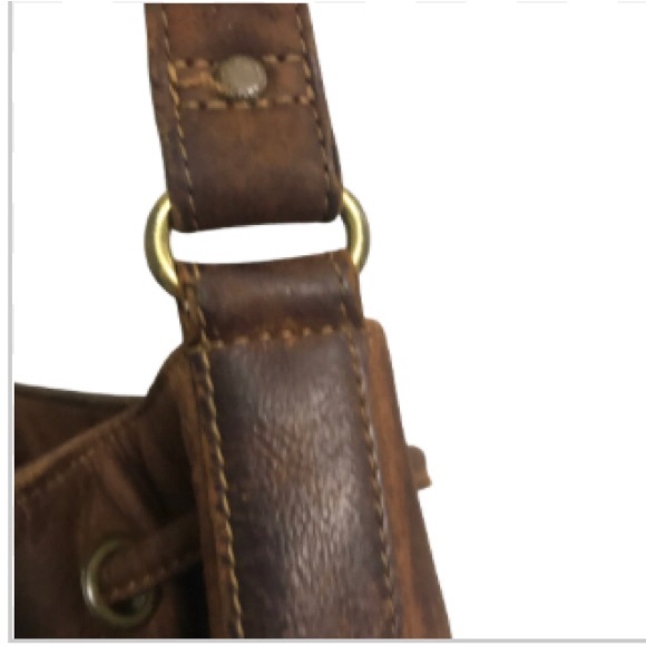 Fossil Y2K Leather Drawstring Bucket Crossbody Bag - Picture 6 of 12